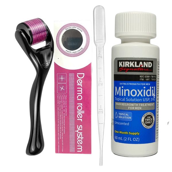 Minoxidil oil and derma roller