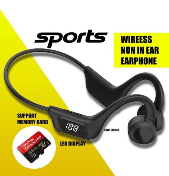 Bluetooth headphones uses memory card Black