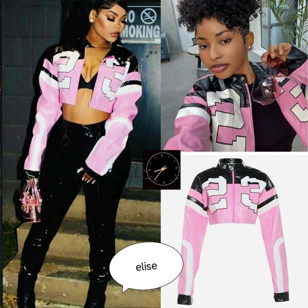 Veste Courte Motarde Rose