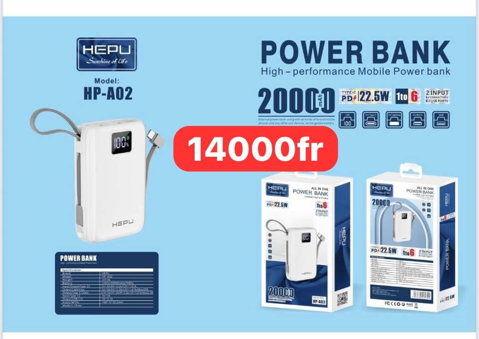 Batterie Externe HEPU 20000mAh