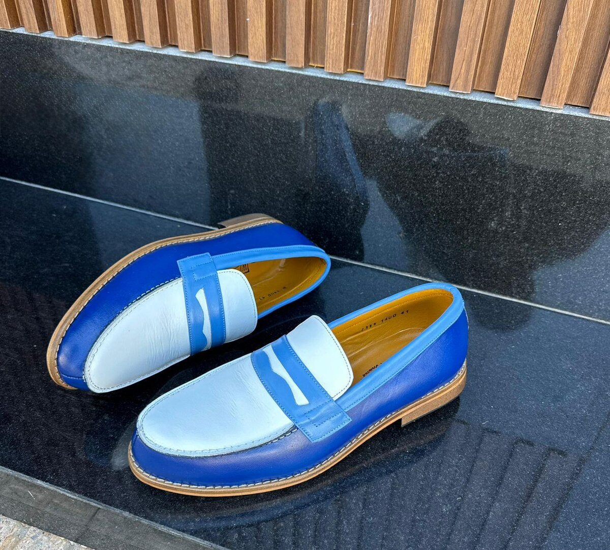 Mocassins en cuir bicolores