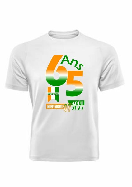T-shirt de célébration Côte d'Ivoire 65 ans