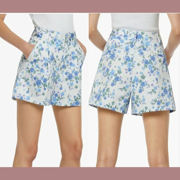 Short fleuri en coton femme
