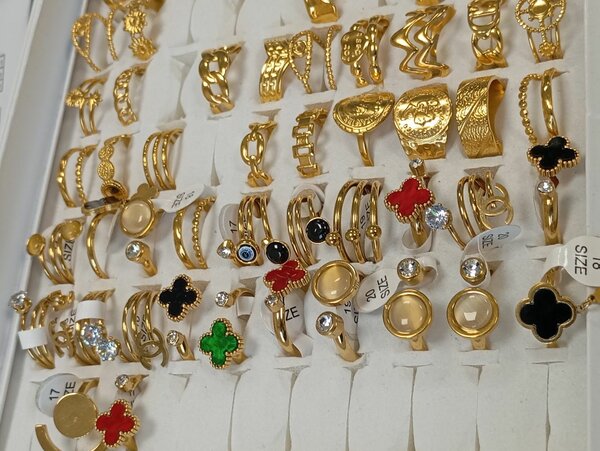 Bague en acier inoxydable  or