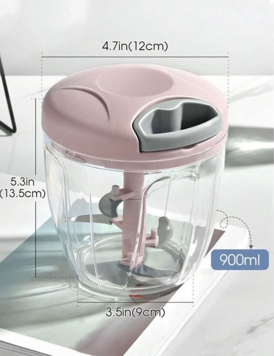 Manual Food Processor Vegetable Chopper, Portable Hand Pull