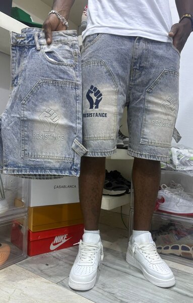 Bermuda en jean délavé homme