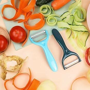 Pack of 1 Vegetable Peeler Fruit Peeler Multifunction Stainless Steel Blades and hard Plastic Handle (Pack of 2)