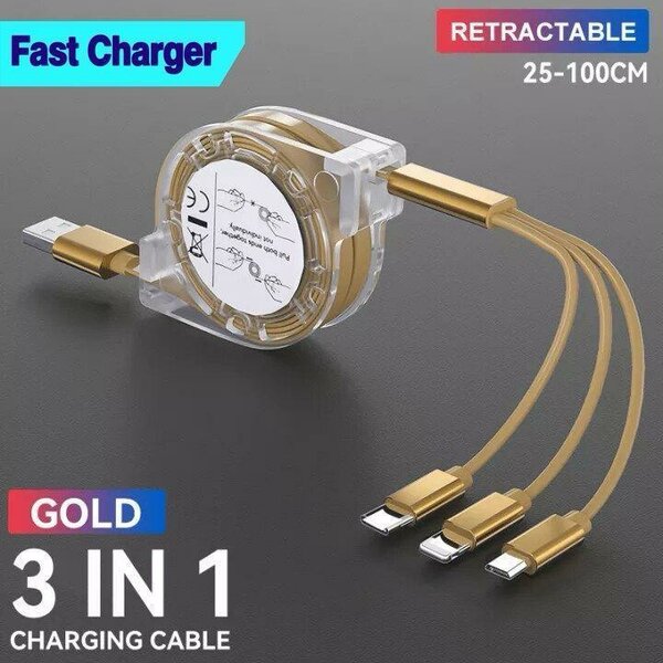 3-in-1 Retractable Charging Cable