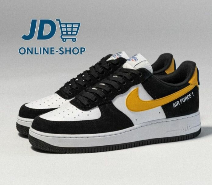 Baskets Air Force 1 Noires et Jaunes
