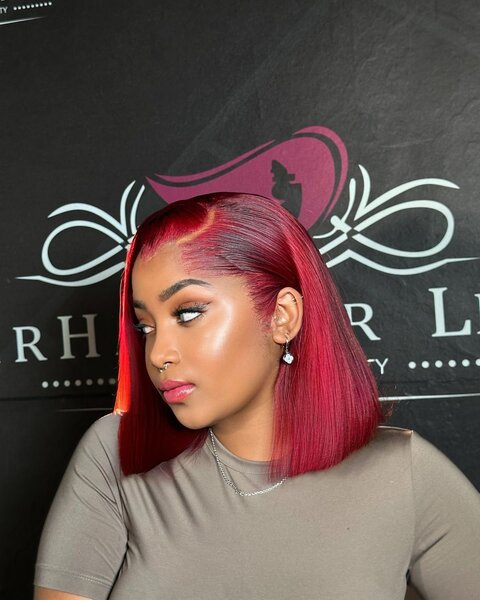 bob rouge wig importée