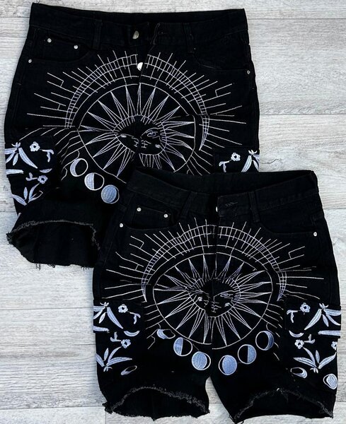 Shorts en jean imprimé