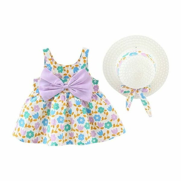 Robe et Chapeau Fleurs Enfant