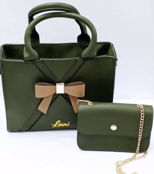 Set of two handbags, olive color