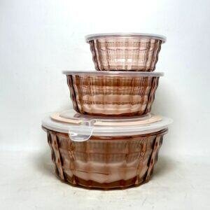 Ensemble de bols en verre avec couvercles