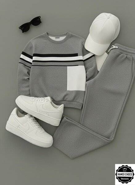 Ensemble Sport Gris Confortable
