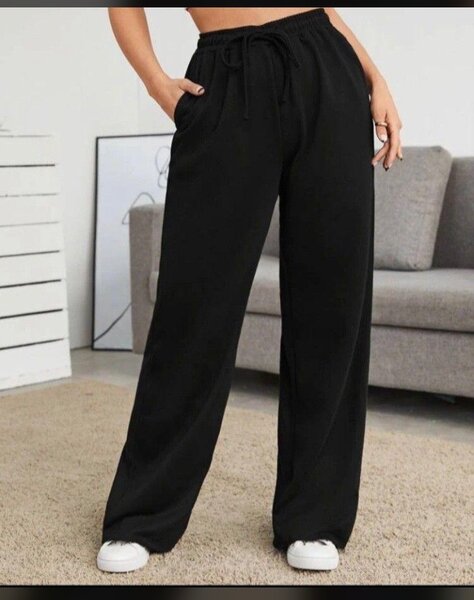 Pantalon large noir confortable