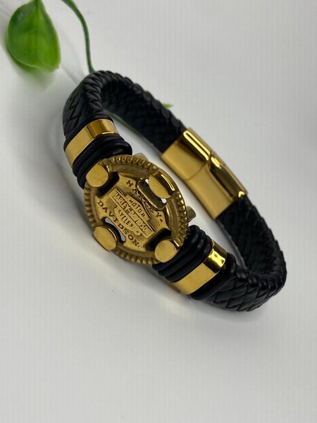 Magnetic Clasp Leather Steel Bracelets