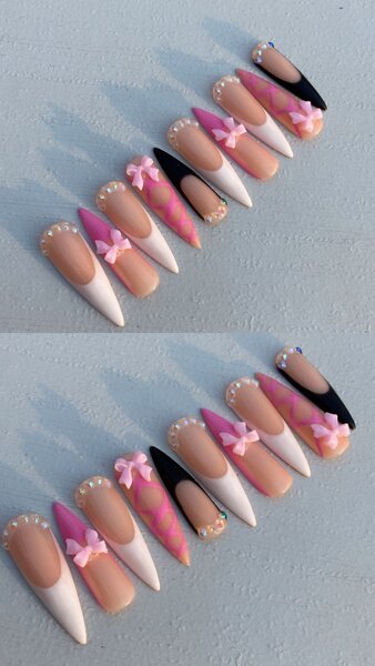 Handmade gel press on nails