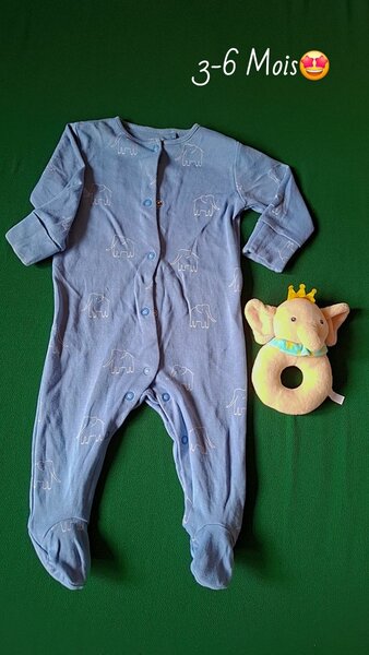 Pyjama bébé éléphant 3-6 mois