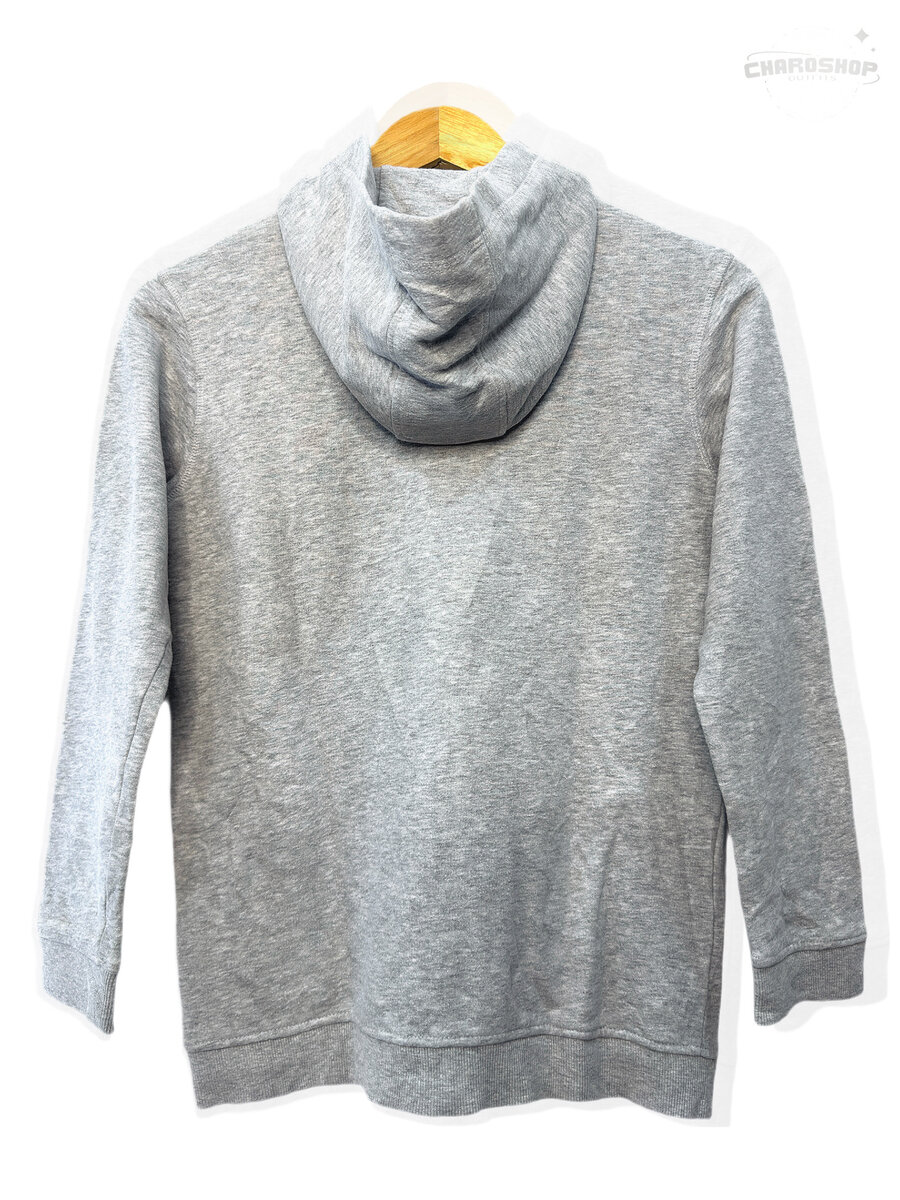 Sweat à capuche gris molletonné