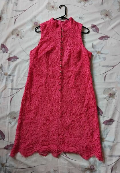 Hot Pink Lace Dress, USA Size 12
