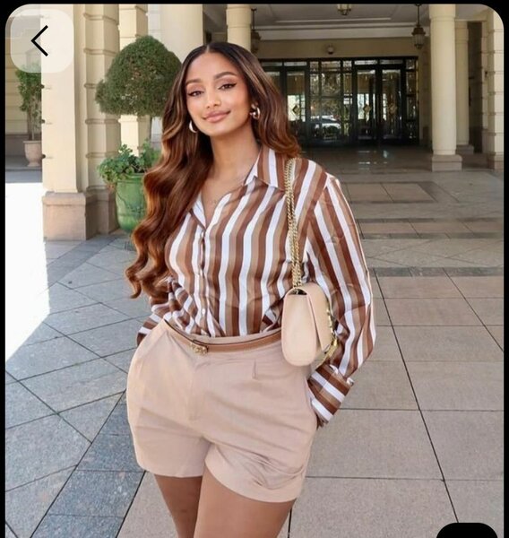 Ensemble Chemisier Rayé et Short
