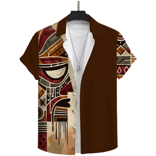 Chemise à motif artistique homme