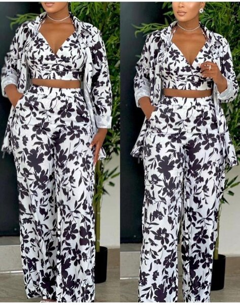 Ensemble floral trois pièces