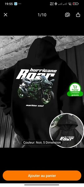 Sweat à Capuche Moto Hurricane