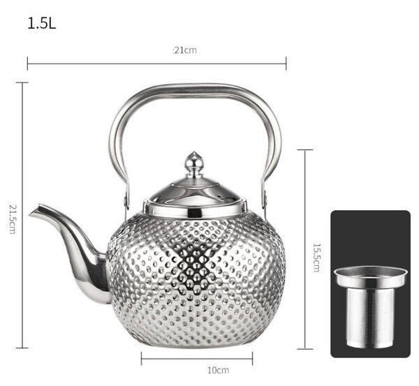 Théière Inox 1.5L Élégante