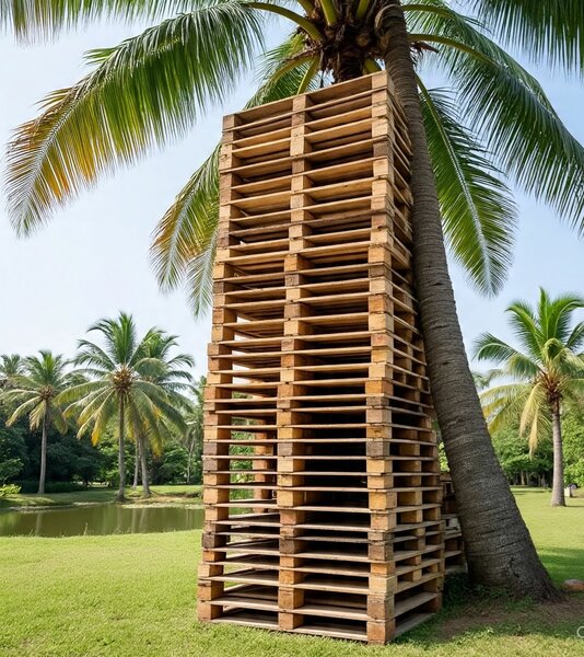 Palette en bois résistante empilable