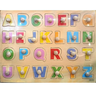 Capital Letters ABC Wooden Peg Puzzle – Printed Board