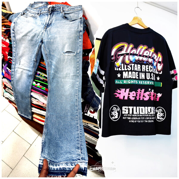 T-shirt Hellstar et Jeans Denim