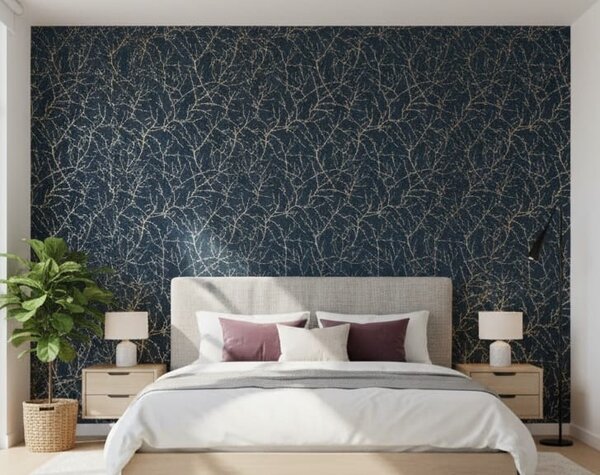 Papier peint à motif branchage