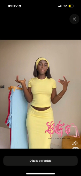 Ensemble Jaune Élégant Femme