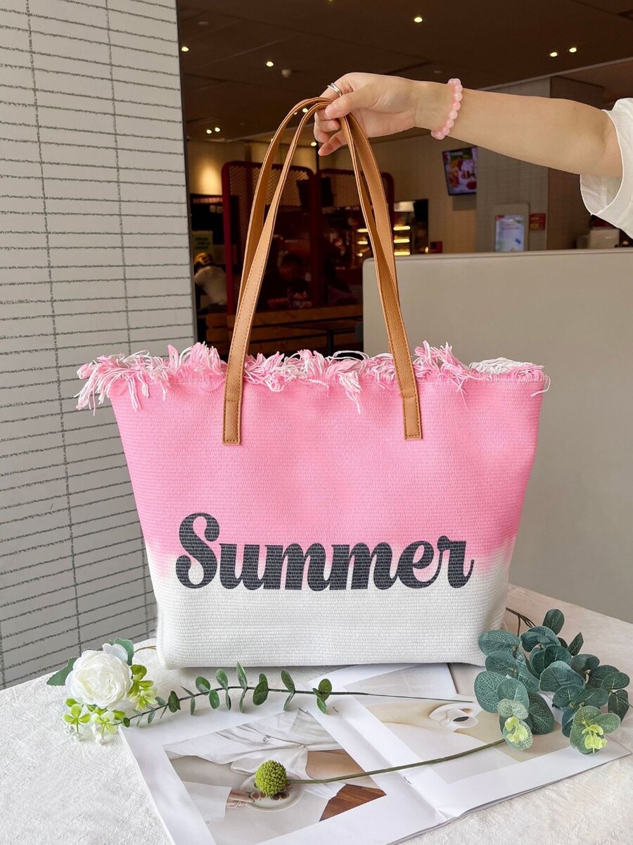 Summer canvas tote bag