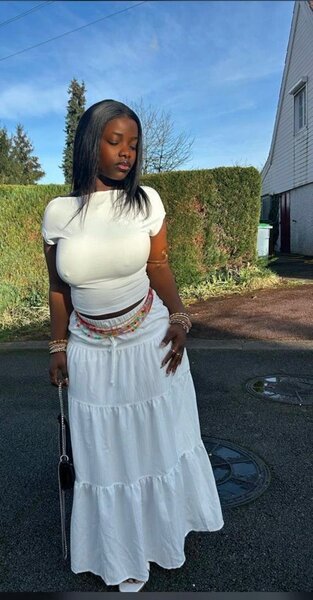 Jupe longue bohème blanche