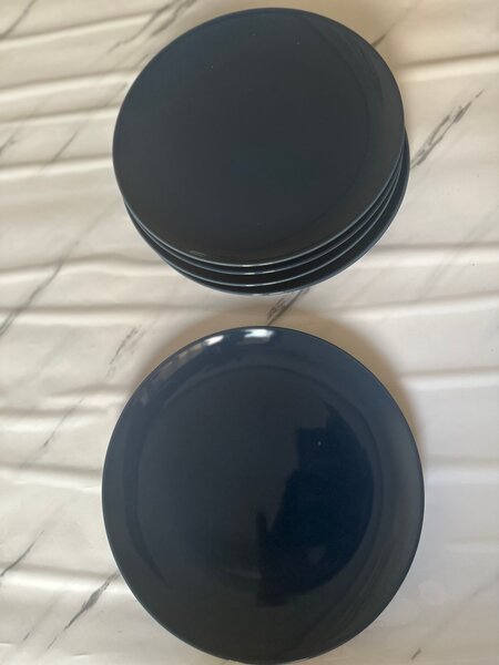 6 Assiettes Plates bleues