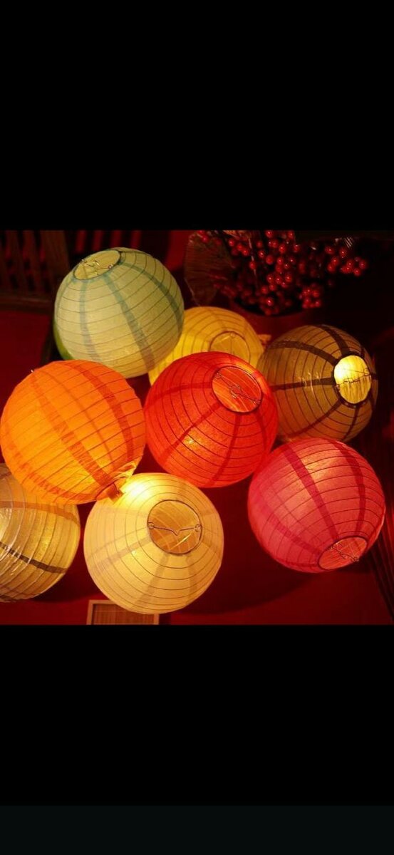 Lampes en papier colorées