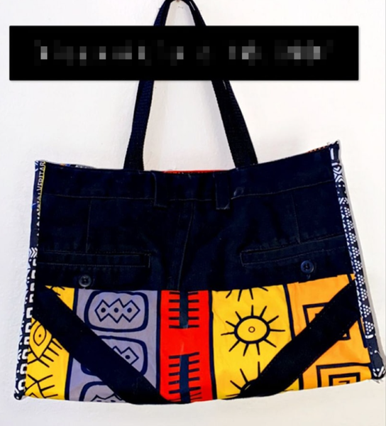 Sac cabas porté épaule à imprimé patchwork