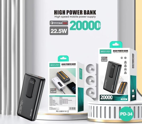 Batterie Externe Haute Vitesse 20000mAh