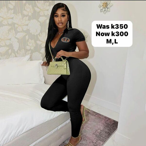 Women's Black Jumpsuit with Short Sleeves