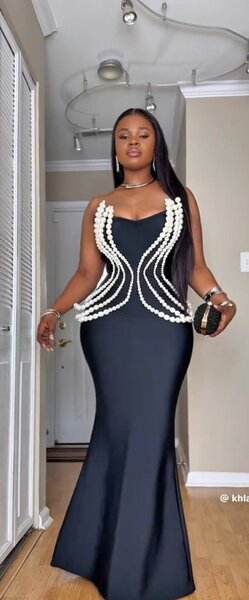 Robe Sirène Élégante Perlée