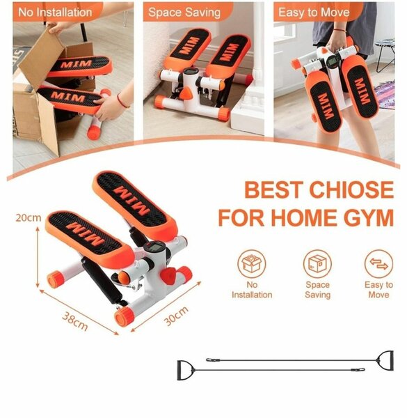 Mini Stepper, Portable Stair Stepper with Resistance Band