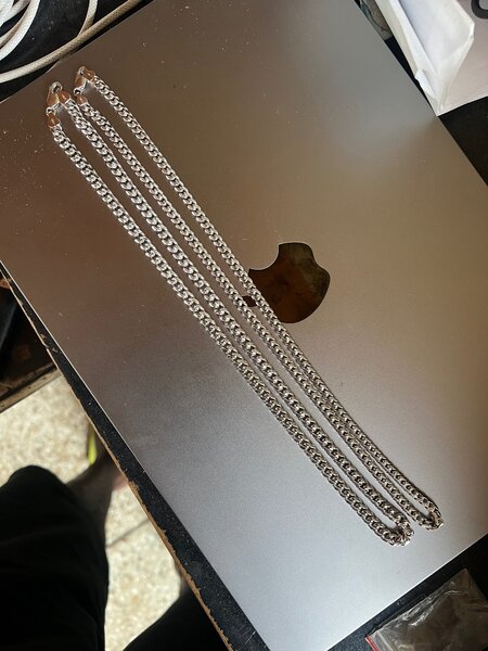 Genuine s925 sterling silver Cuban links necklace