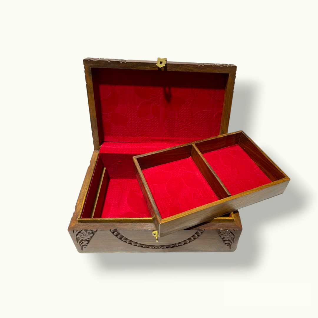 Carved Flowers Jewelry Box.