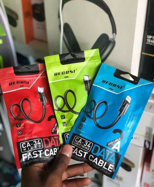 Iphone, type C and flat pin fast phone charging cables