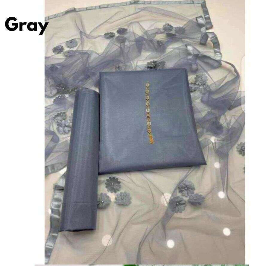 Katan silk unstitched suit