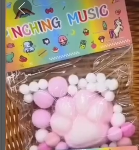 Антистресс таба сквиш лапка котика розовый