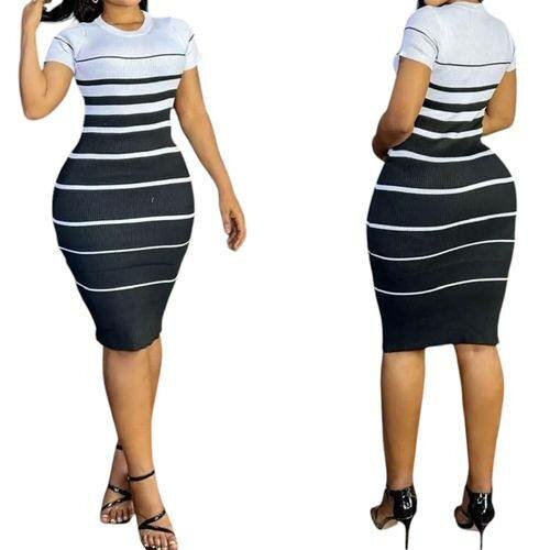 Robe Rayée Élégante Femme